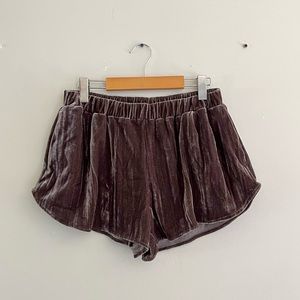 H&M Crushed Velvet Shorts